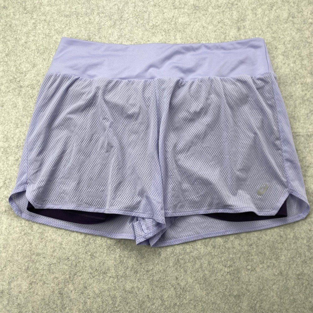 ASICS Shorts Womens XL (34x4) Purple Running Athletic Mesh Lined Drawstring